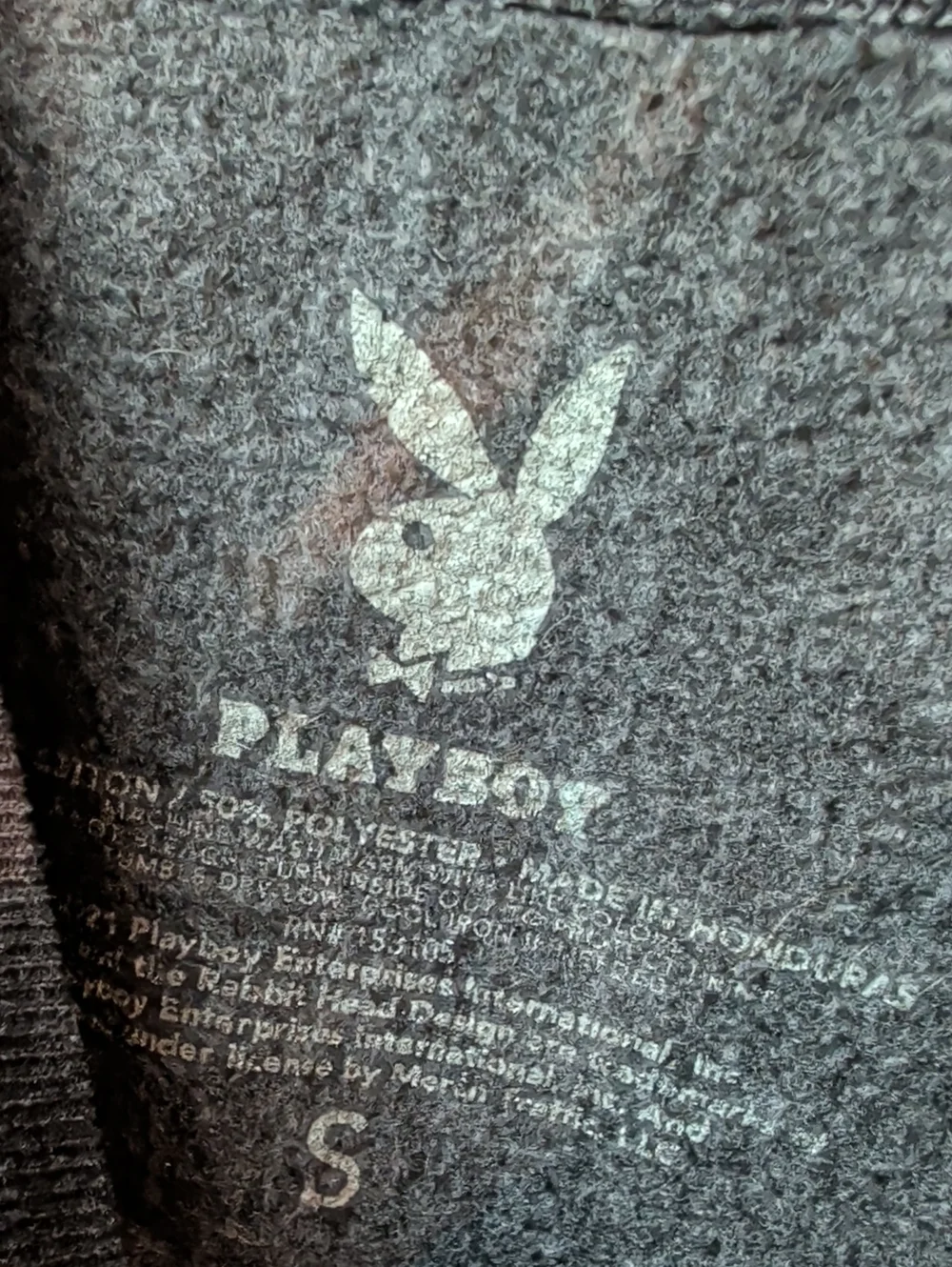 Playboy Graphic Crewneck Sweatshirt - Black with Orange Print Small
